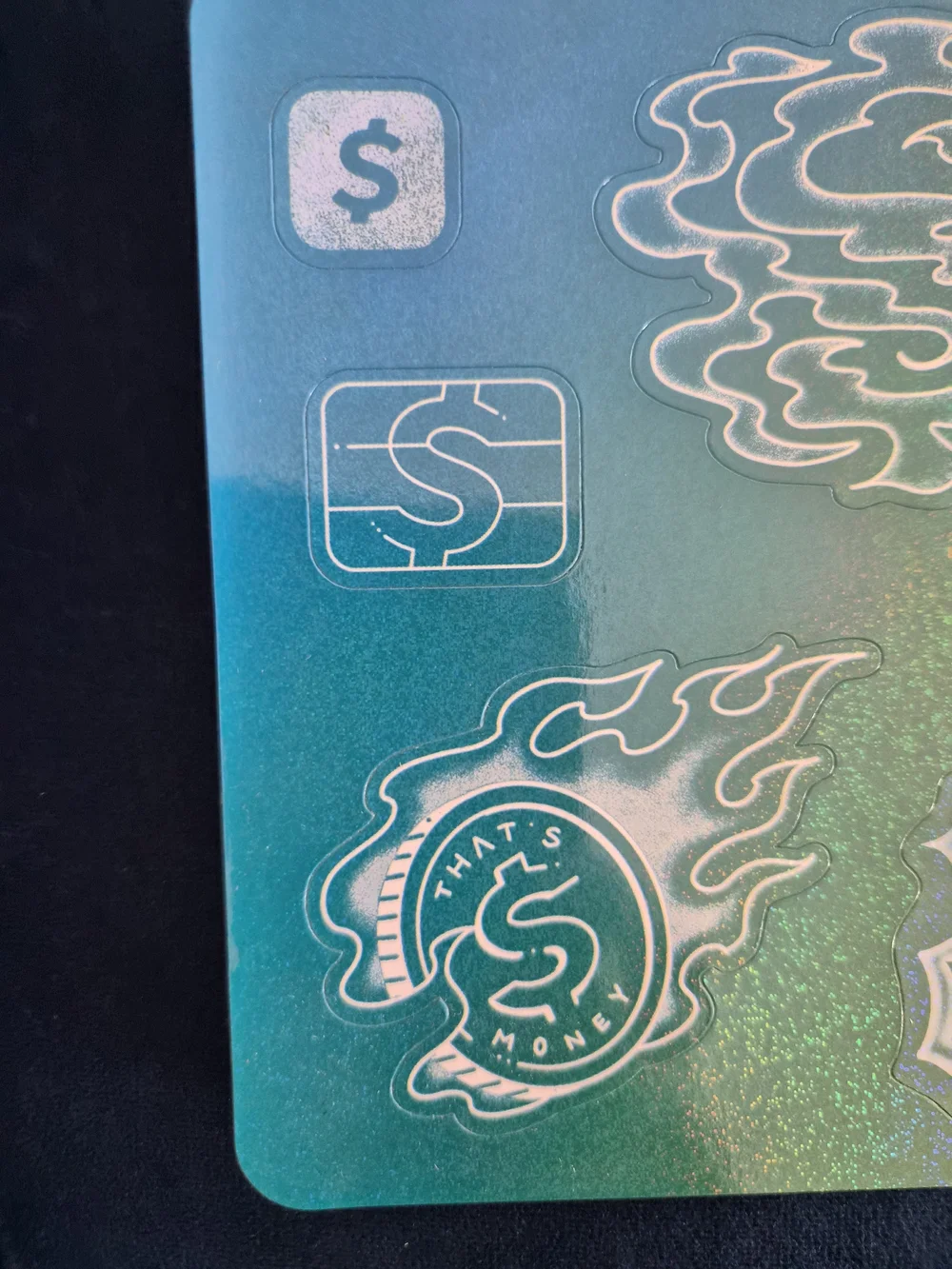 Source Unknown Green Gradient Sticker Sheet for Phone Accessories
